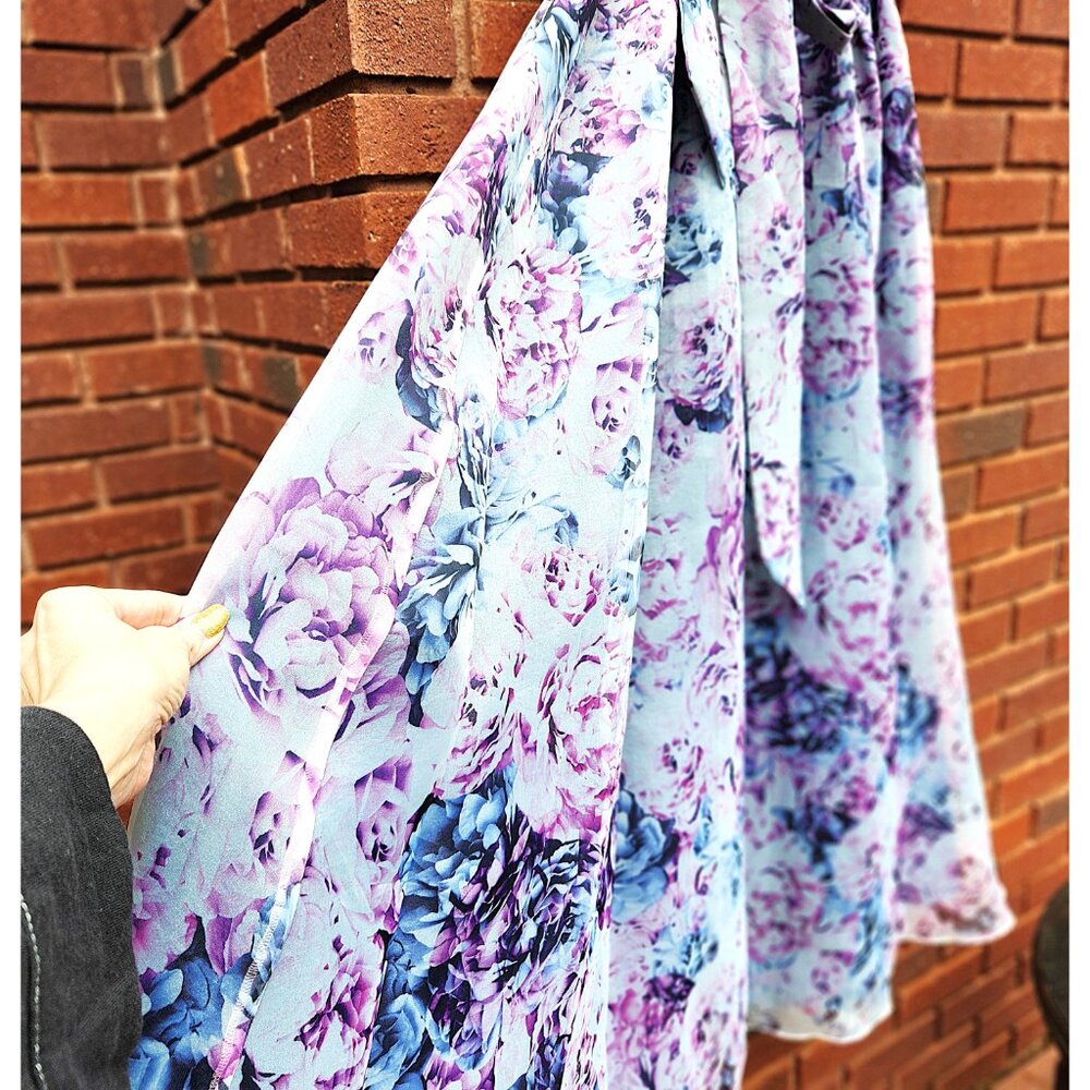 Ignite Evenings Notched Off-the-Shoulder Floral Organza Ball Gown - Sz 18 - NWT - Picture 5 of 12